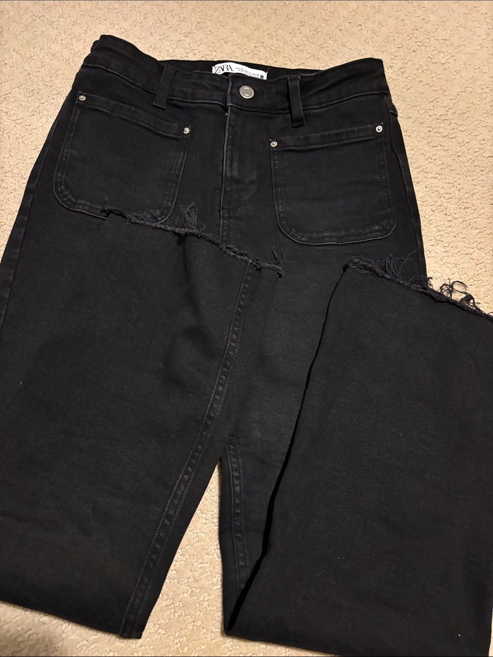Zara Patch Pocket Kick Flare Women's Jeans